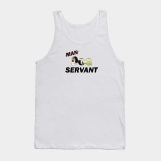 Man Dog Servant - King Charles Spaniel oil painting word art Tank Top